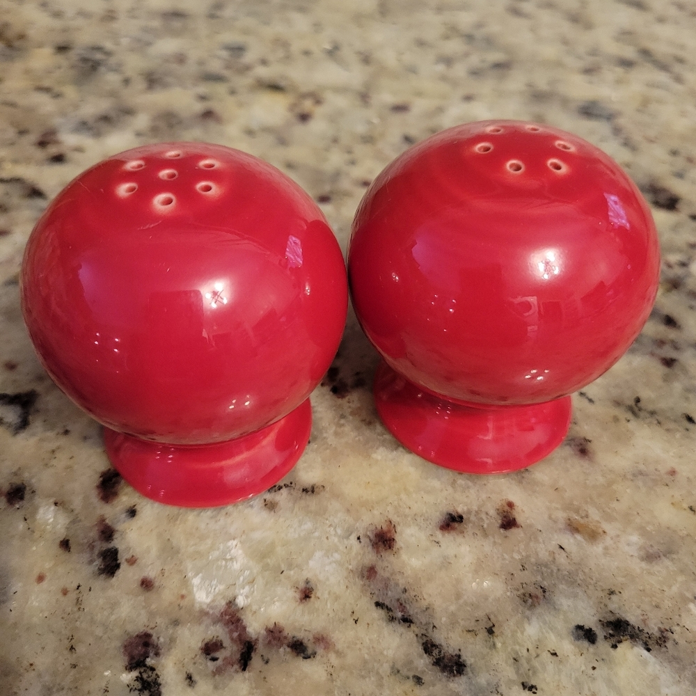 Fiestaware Red Ceramic Salt and Pepper Shakers
